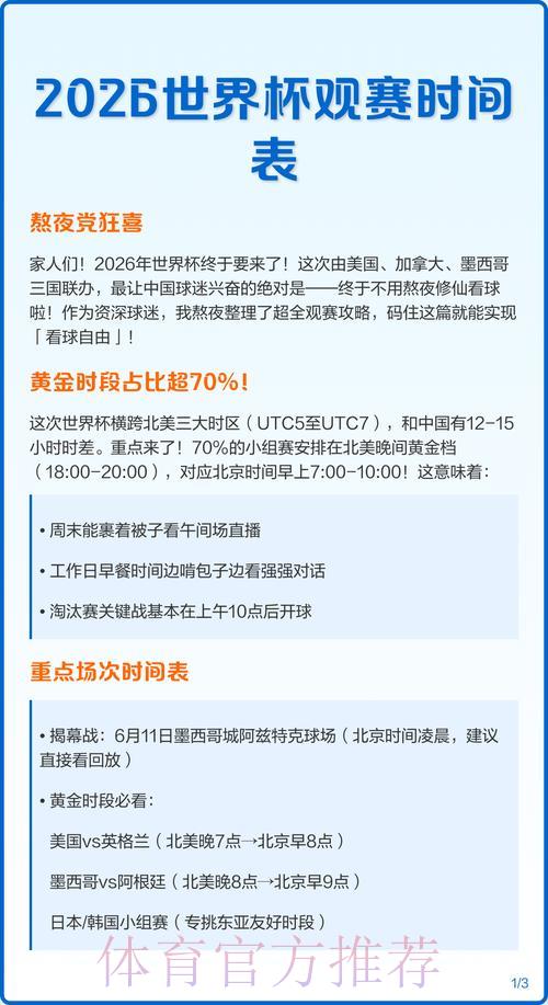 2026世界杯足球赛事直播时间安排一览
